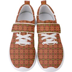 Tile Background Image Pattern Floral Men s Velcro Strap Shoes by Pakrebo