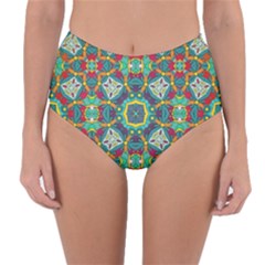 Farbenpracht Kaleidoscope Art Reversible High-waist Bikini Bottoms by Pakrebo