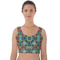 Farbenpracht Kaleidoscope Art Velvet Crop Top by Pakrebo