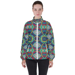 Farbenpracht Kaleidoscope Art High Neck Windbreaker (women)