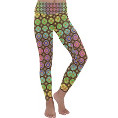 Tile Background Image Pattern Art Kids  Lightweight Velour Classic Yoga Leggings by Pakrebo