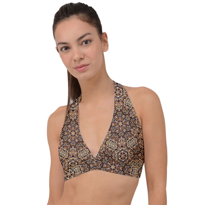 Pattern  Background Halter Plunge Bikini Top