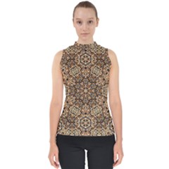 Pattern  Background Mock Neck Shell Top by Pakrebo