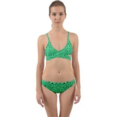 Triangle Background Pattern Wrap Around Bikini Set by Pakrebo