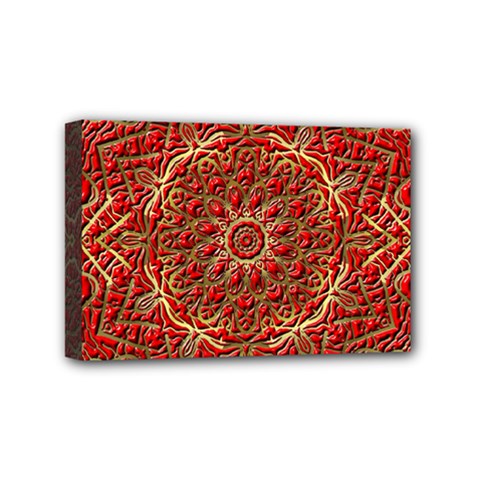 Tile Background Image Pattern 3d Red Mini Canvas 6  X 4  (stretched) by Pakrebo