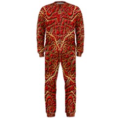 Tile Background Image Pattern 3d Red Onepiece Jumpsuit (men)  by Pakrebo