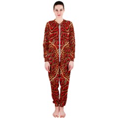 Tile Background Image Pattern 3d Red Onepiece Jumpsuit (ladies)  by Pakrebo