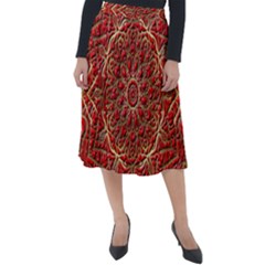 Tile Background Image Pattern 3d Red Classic Velour Midi Skirt  by Pakrebo