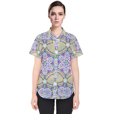 Ornament Kaleidoscope Women s Short Sleeve Shirt by Pakrebo