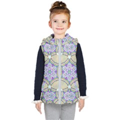 Ornament Kaleidoscope Kids  Hooded Puffer Vest by Pakrebo