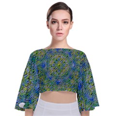 Farbenpracht Kaleidoscope Tie Back Butterfly Sleeve Chiffon Top by Pakrebo