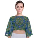 Farbenpracht Kaleidoscope Tie Back Butterfly Sleeve Chiffon Top View1