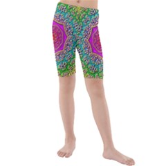 Mandala  Background Geometric Kids  Mid Length Swim Shorts by Pakrebo