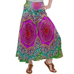 Mandala  Background Geometric Satin Palazzo Pants