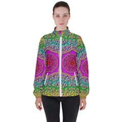 Mandala  Background Geometric High Neck Windbreaker (women)