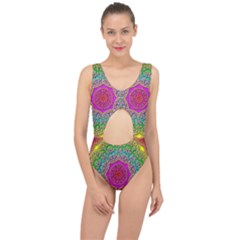 Mandala  Background Geometric Center Cut Out Swimsuit by Pakrebo