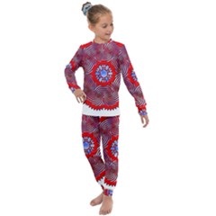 Tile Pattern Background Image Kids  Long Sleeve Set 