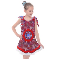 Tile Pattern Background Image Kids  Tie Up Tunic Dress by Pakrebo