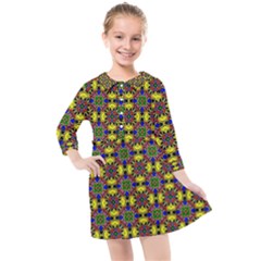 Background Image Ornament Kids  Quarter Sleeve Shirt Dress by Pakrebo