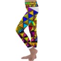 Cube Diced Tile Background Image Kids  Lightweight Velour Classic Yoga Leggings View2