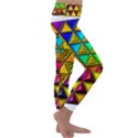 Cube Diced Tile Background Image Kids  Lightweight Velour Classic Yoga Leggings View3