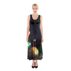 Galactic Sleeveless Maxi Dress by WensdaiAmbrose