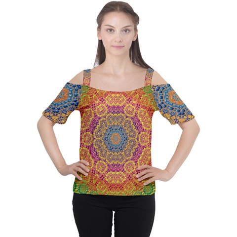 Background Image Decorative Cutout Shoulder Tee by Pakrebo