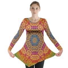 Background Image Decorative Long Sleeve Tunic  by Pakrebo