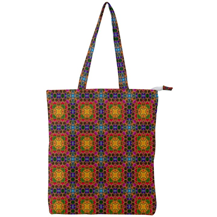 Tile Background Image Decorative Double Zip Up Tote Bag