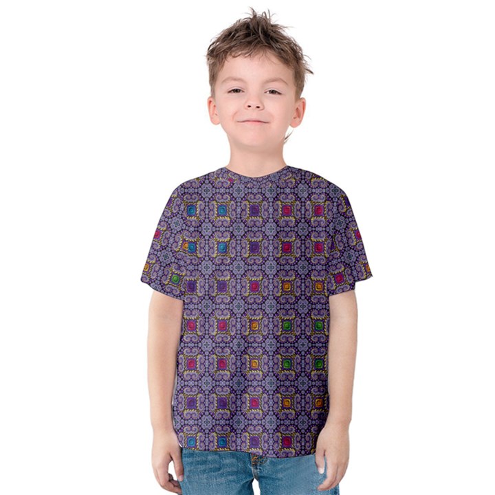 Tile Background Image Pattern Kids  Cotton Tee