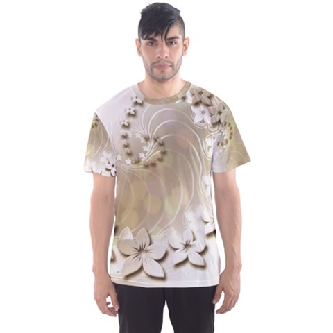 Flora Flowers Background Leaf Men s Sports Mesh Tee by Mariart