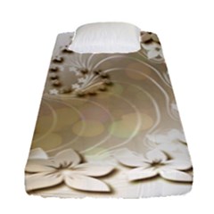 Flora Flowers Background Leaf Fitted Sheet (single Size) by Mariart