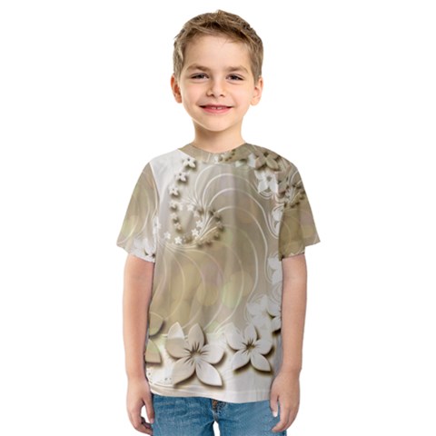 Flora Flowers Background Leaf Kids  Sport Mesh Tee by Mariart