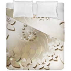 Flora Flowers Background Leaf Duvet Cover Double Side (california King Size) by Mariart