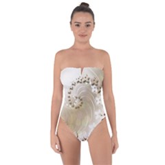 Flora Flowers Background Leaf Tie Back One Piece Swimsuit by Mariart