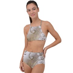 Flora Flowers Background Leaf High Waist Tankini Set