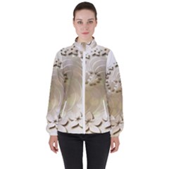 Flora Flowers Background Leaf High Neck Windbreaker (women)