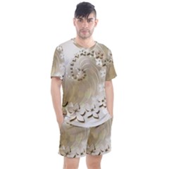 Flora Flowers Background Leaf Men s Mesh Tee And Shorts Set