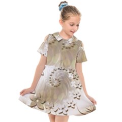 Flora Flowers Background Leaf Kids  Short Sleeve Shirt Dress by Mariart