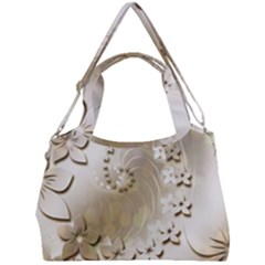 Flora Flowers Background Leaf Double Compartment Shoulder Bag