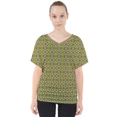 Background Image Pattern V-neck Dolman Drape Top by Pakrebo