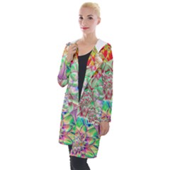 Dahlia Flower Colorful Art Collage Hooded Pocket Cardigan by Pakrebo