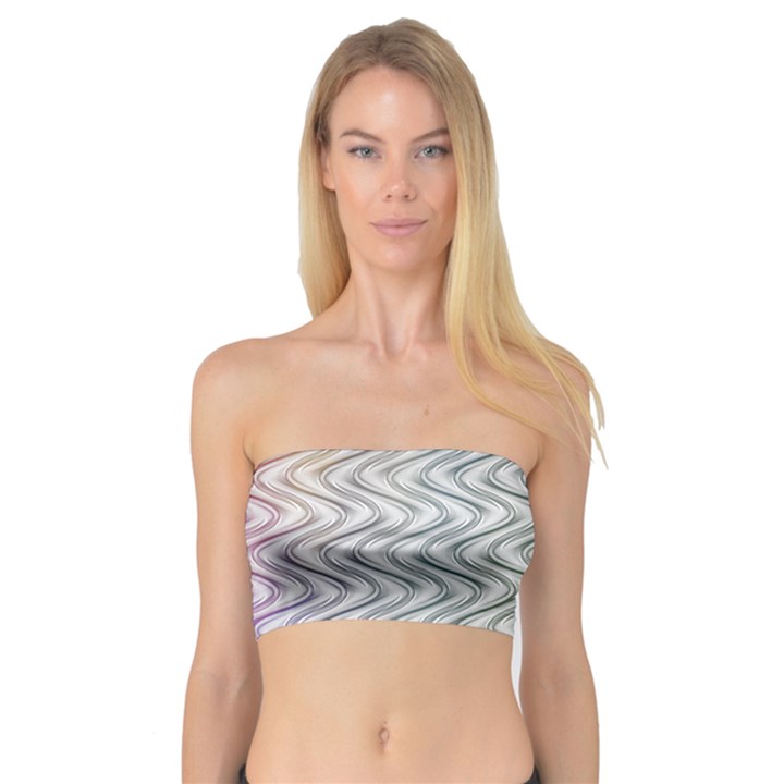 Abstract Geometric Line Art Bandeau Top