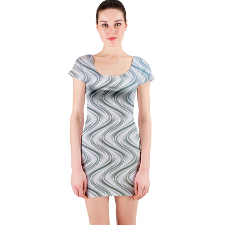 Abstract Geometric Line Art Short Sleeve Bodycon Dress