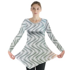 Abstract Geometric Line Art Long Sleeve Tunic  by Pakrebo