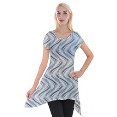 Abstract Geometric Line Art Short Sleeve Side Drop Tunic by Pakrebo