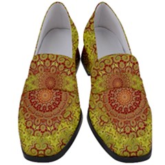 Background Fractals Surreal Design Women s Chunky Heel Loafers