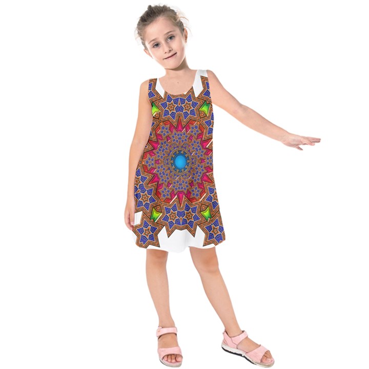 Tile Background Image Pattern Kids  Sleeveless Dress