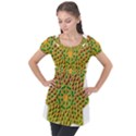 Star Pattern  Background Image Puff Sleeve Tunic Top View1