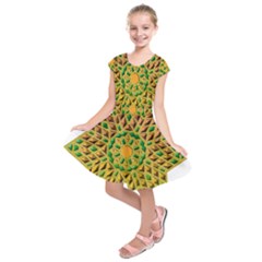 Star Pattern  Background Image Kids  Short Sleeve Dress by Pakrebo